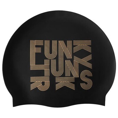 Gold Lines  Silicone Swimming Cap