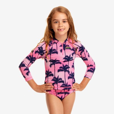 Pop Palms Toddler Girl's Zippy Rash Vest