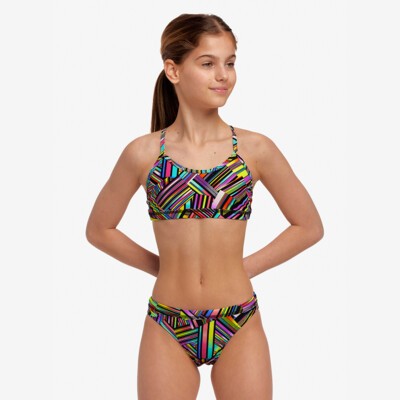 Strip Straps Girl's Racerback Two Piece