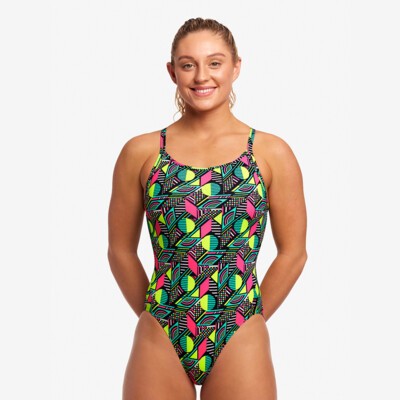 Dot Matrix Ladies Diamond Back One Piece