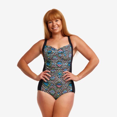 Weave Please Ladies Ruched One Piece