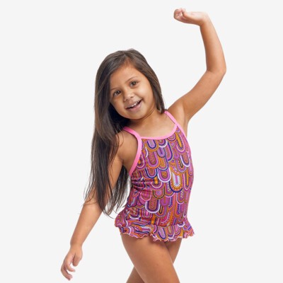 Learn To Fly Toddler Girl's Belted Frill One Piece