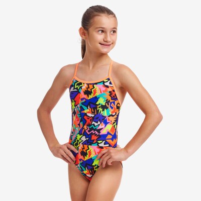Saw Tooth Girl's Twisted One Piece