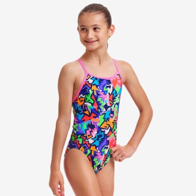 Sharp Edges Girl's Diamond Back One Piece