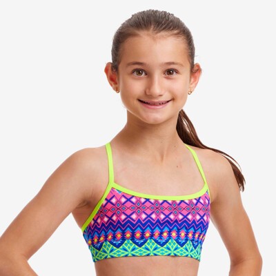 Kris Kringle Girl's Swim Crop Top
