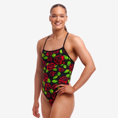 Black Rose Ladies Strapped In One Piece