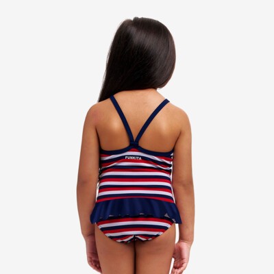 Riviera Toddler Girl's Belted Frill One Piece