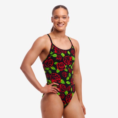 Black Rose Ladies Diamond Back One Piece