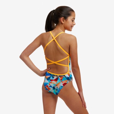 Smashed Wave Girl's Strapped In One Piece