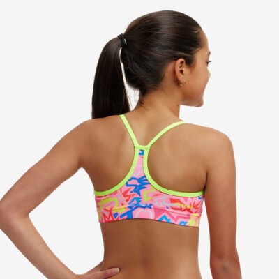 Rock Star Girl's Swim Crop Top