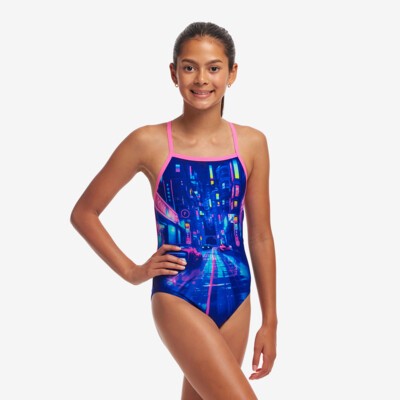 Cyber City Girl's Strapped In One Piece