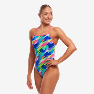 Streaky Strokes Ladies Tie Me Tight One Piece
