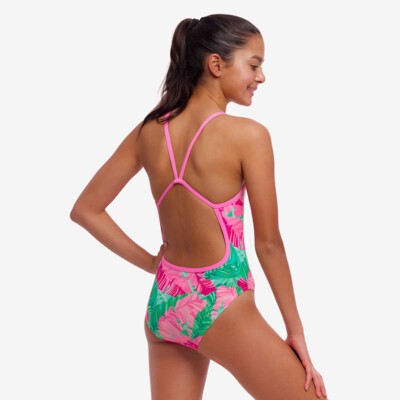 Tropic Palm Girl's Single Strap One Piece