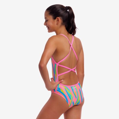 Swirly Straws Girl's Strapped In One Piece