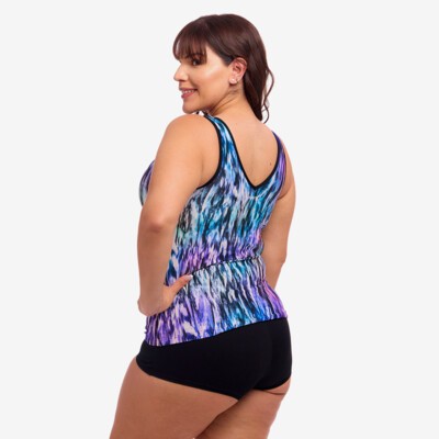 Fly Dye Ladies Zip Front Tankini