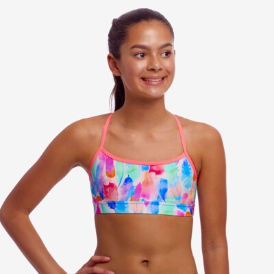 Tickle Pink Girl's Swim Crop Top