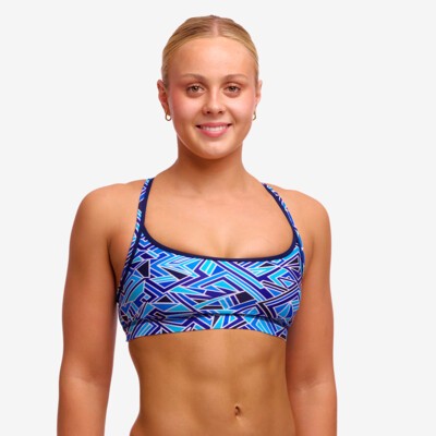 Blue Bits Ladies Sports Top