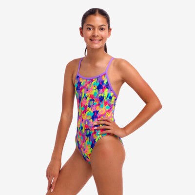 Mess Match Girl's Single Strap One Piece