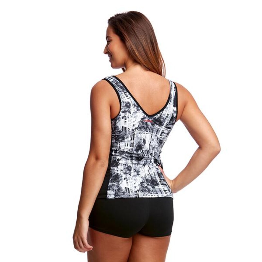 Garden Mist Ladies Zip Front Panelled Tankini