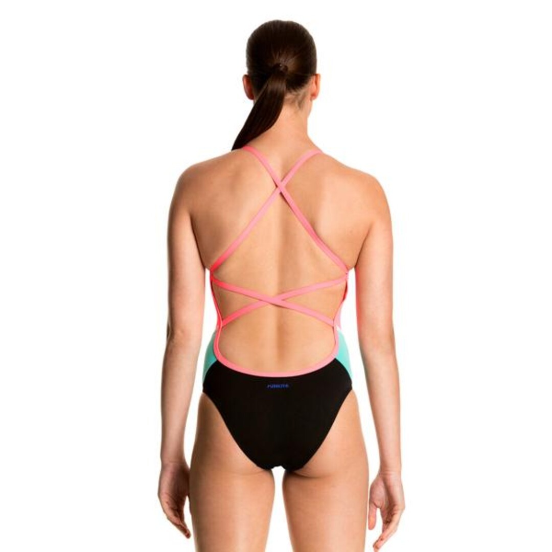 Scuba Blue Ladies Colour Block One Piece