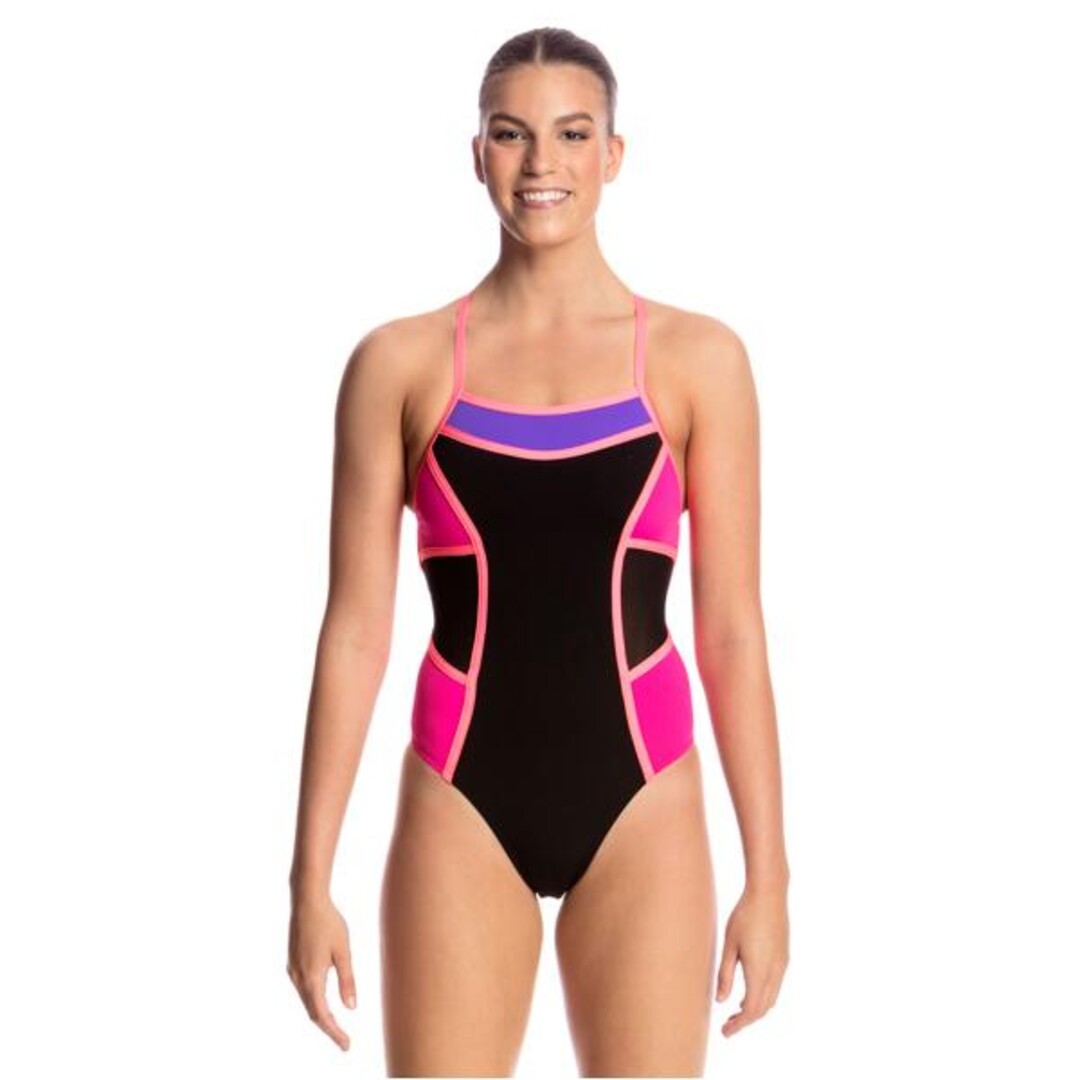 Pink Shadow Ladies Colour Block One Piece