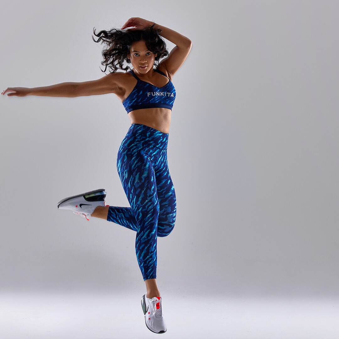 Blue Mist Ladies Hi Runner 7/8 Tight