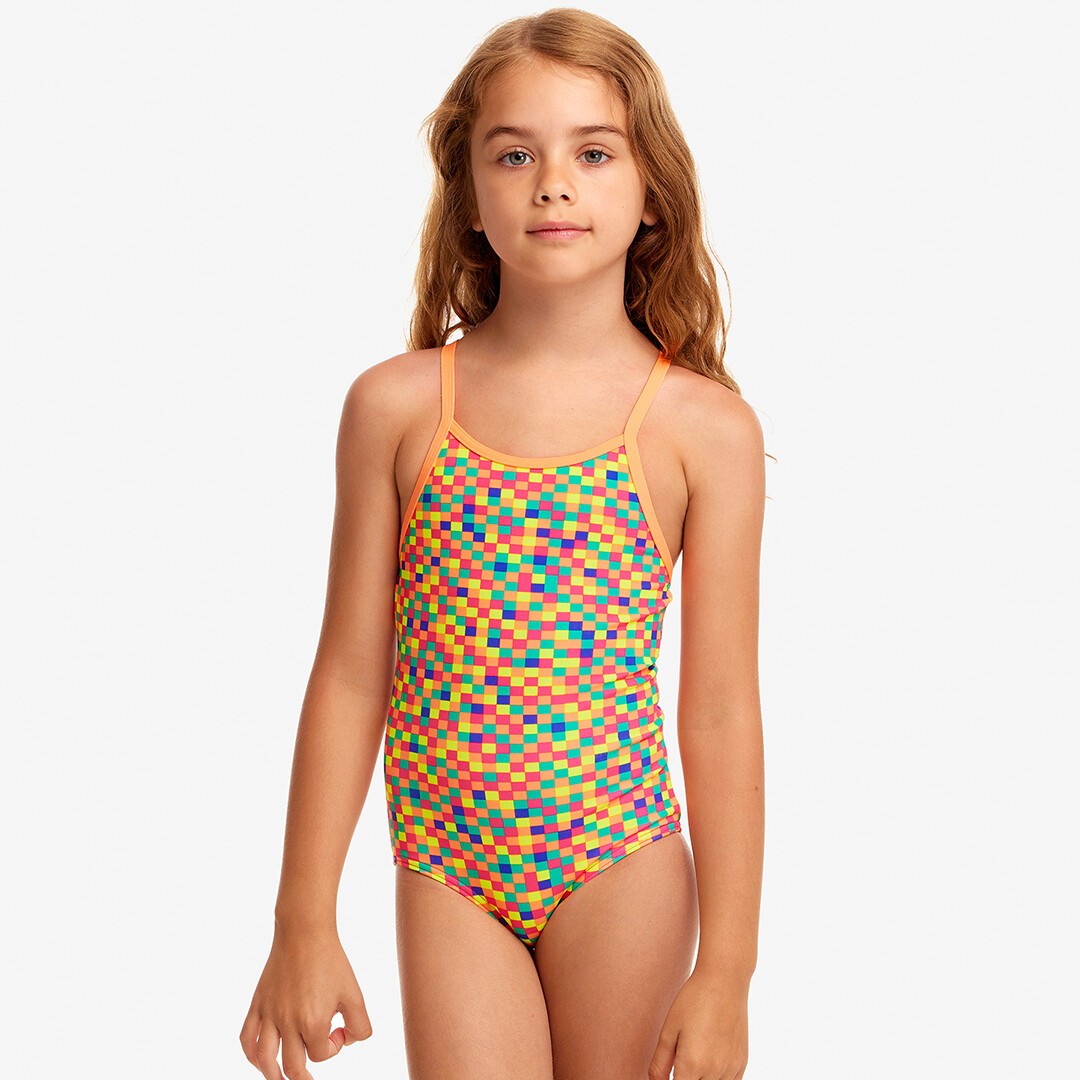 Square Stare Toddler Girl's Printed One Piece