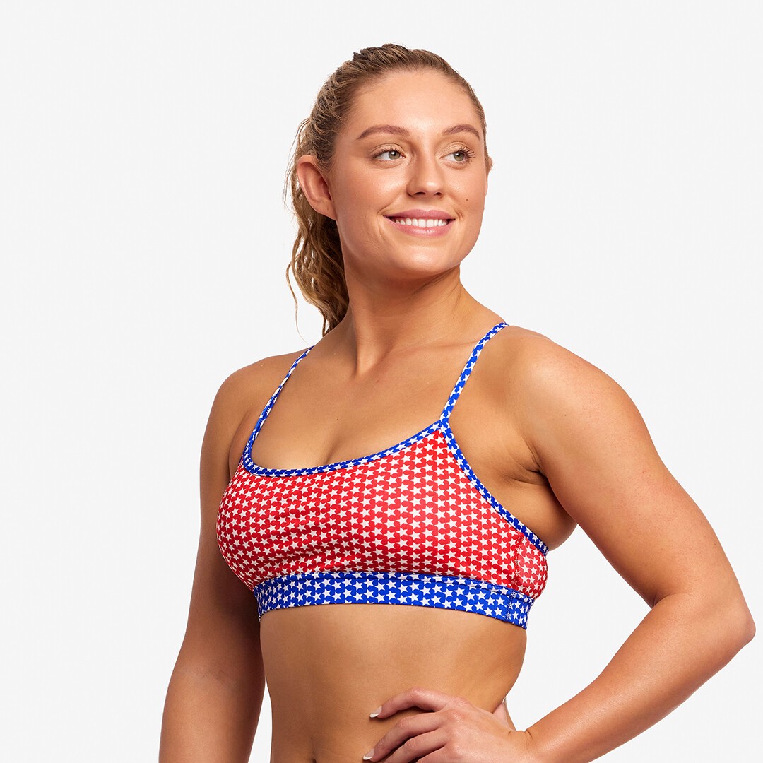 Star Power Ladies Swim Crop Top