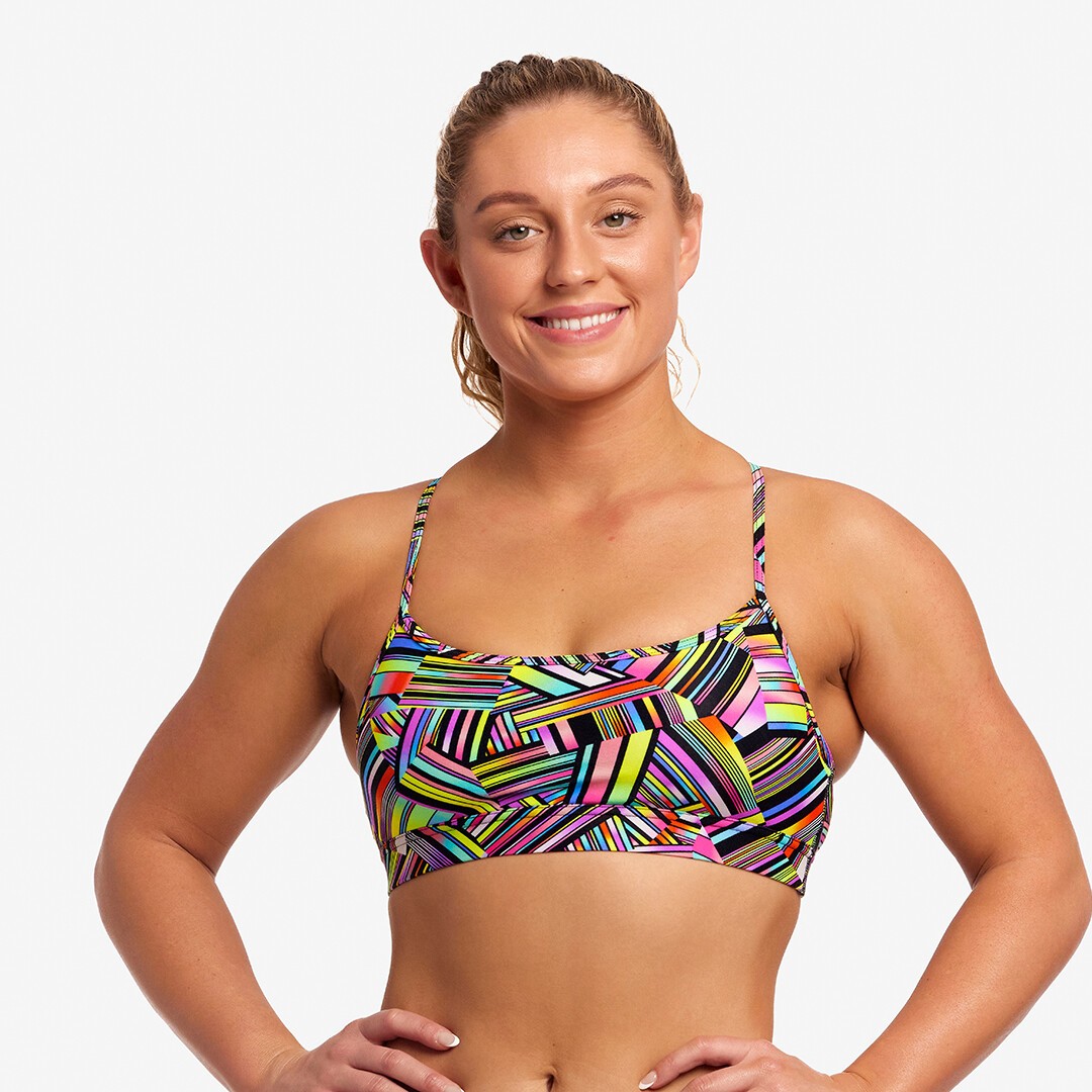 Strip Straps Ladies Swim Crop Top