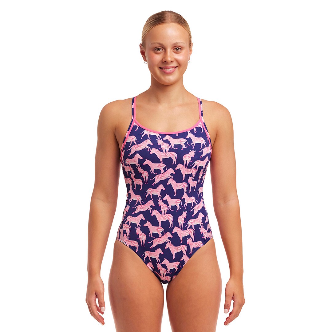 Sweet Stripes Ladies Diamond Back One Piece