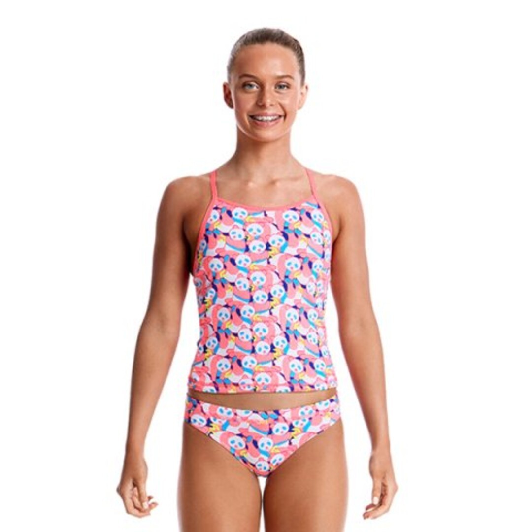 Pink Panda Girl's Tankini & Brief Two Piece
