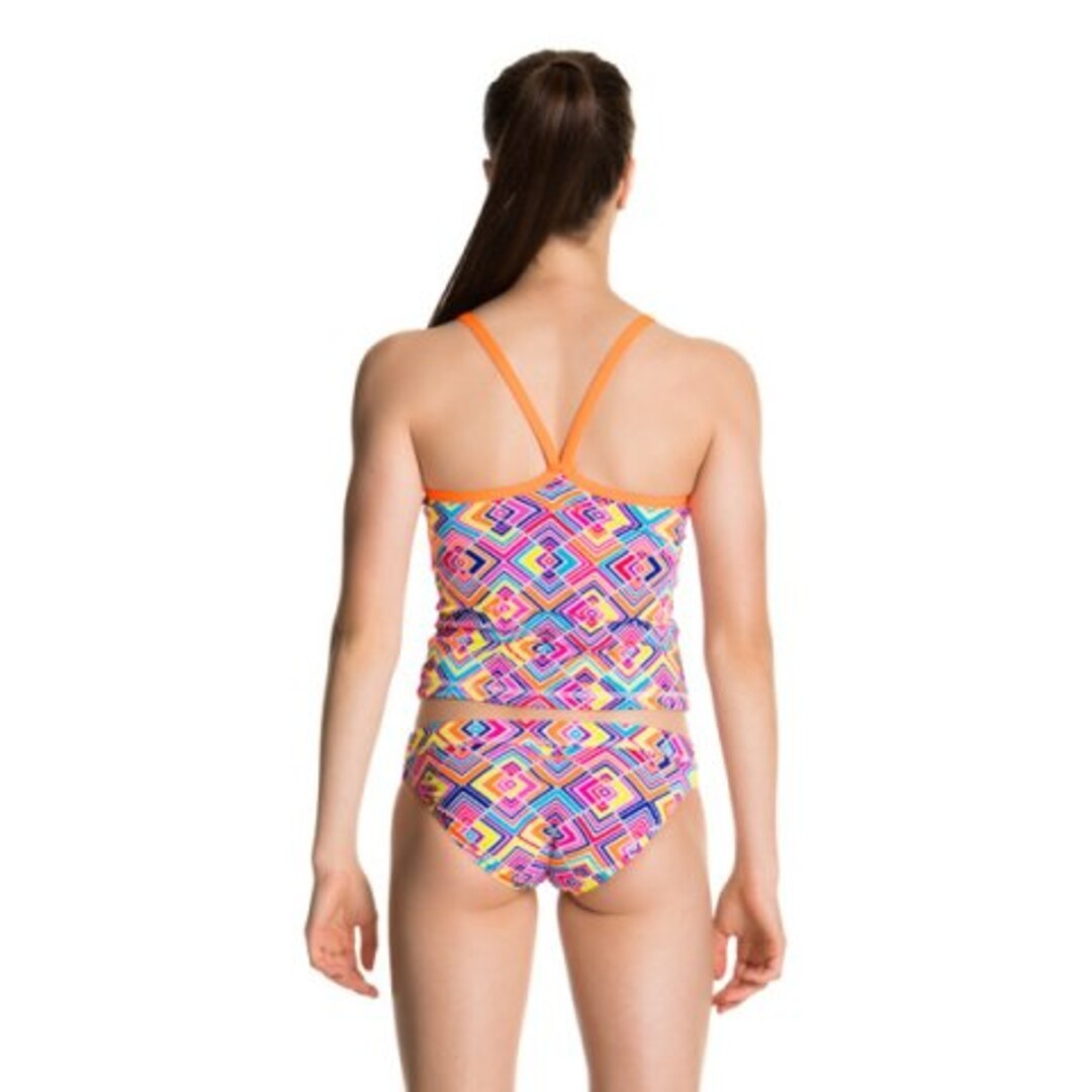 Square Bare Girl's Tankini & Brief Two Piece