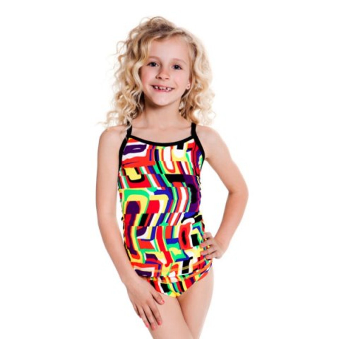System Distortion Girl's Tankini & Brief Two Piece