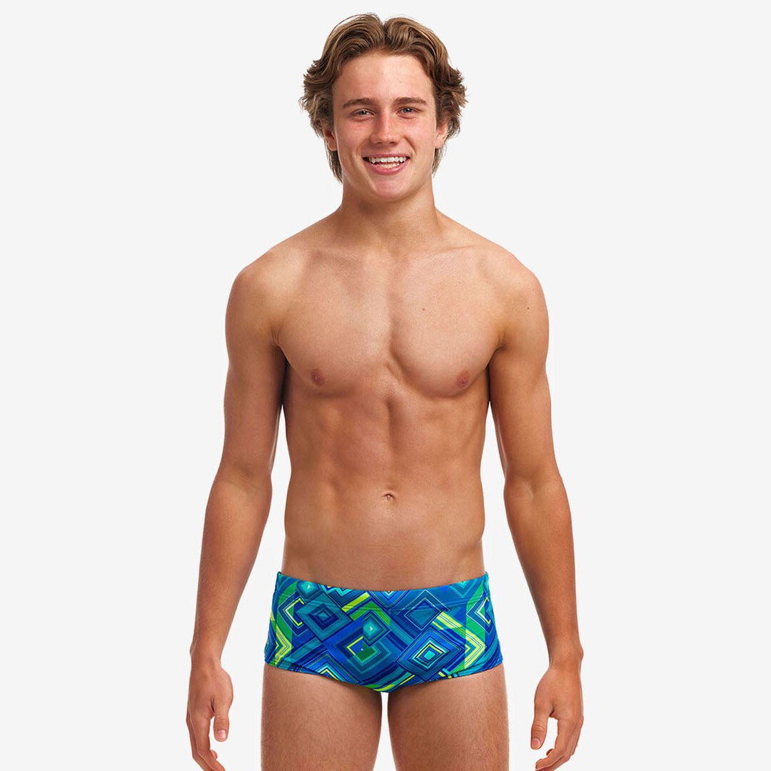 Help Me Rhombus Boy's Sidewinder Trunks