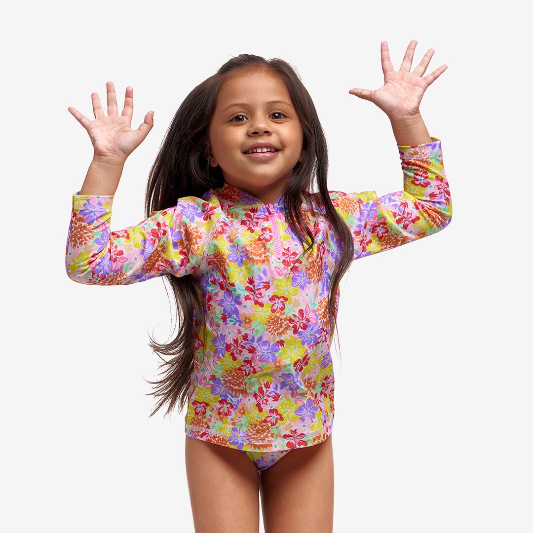 Summer Garden Toddler Girl's Zippy Rash Vest
