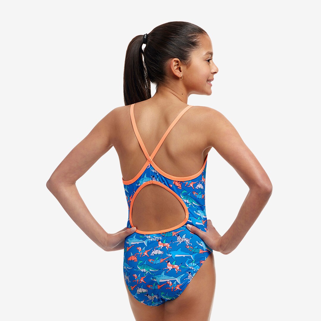 Fin Swimming Girl's Diamond Back One Piece