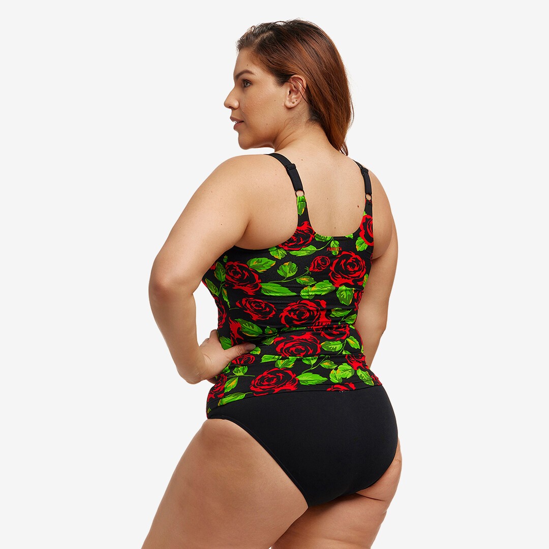 Black Rose Ladies Scoop Neck Tankini