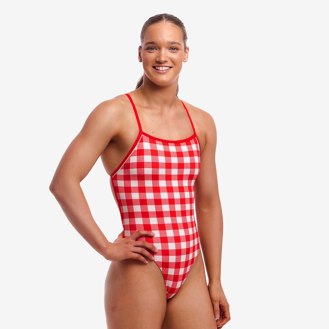 Red Checker Ladies Single Strength One Piece