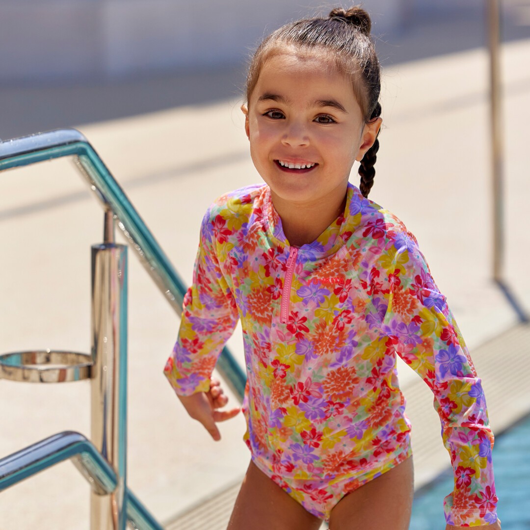 Summer Garden Toddler Girl's Zippy Rash Vest