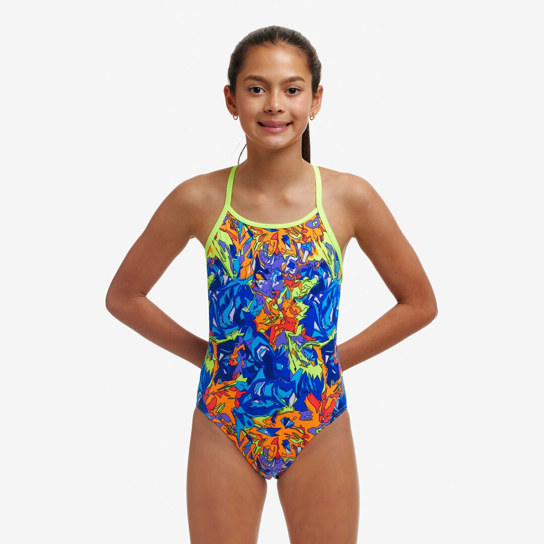 Mixed Mess Girl's Diamond Back One Piece