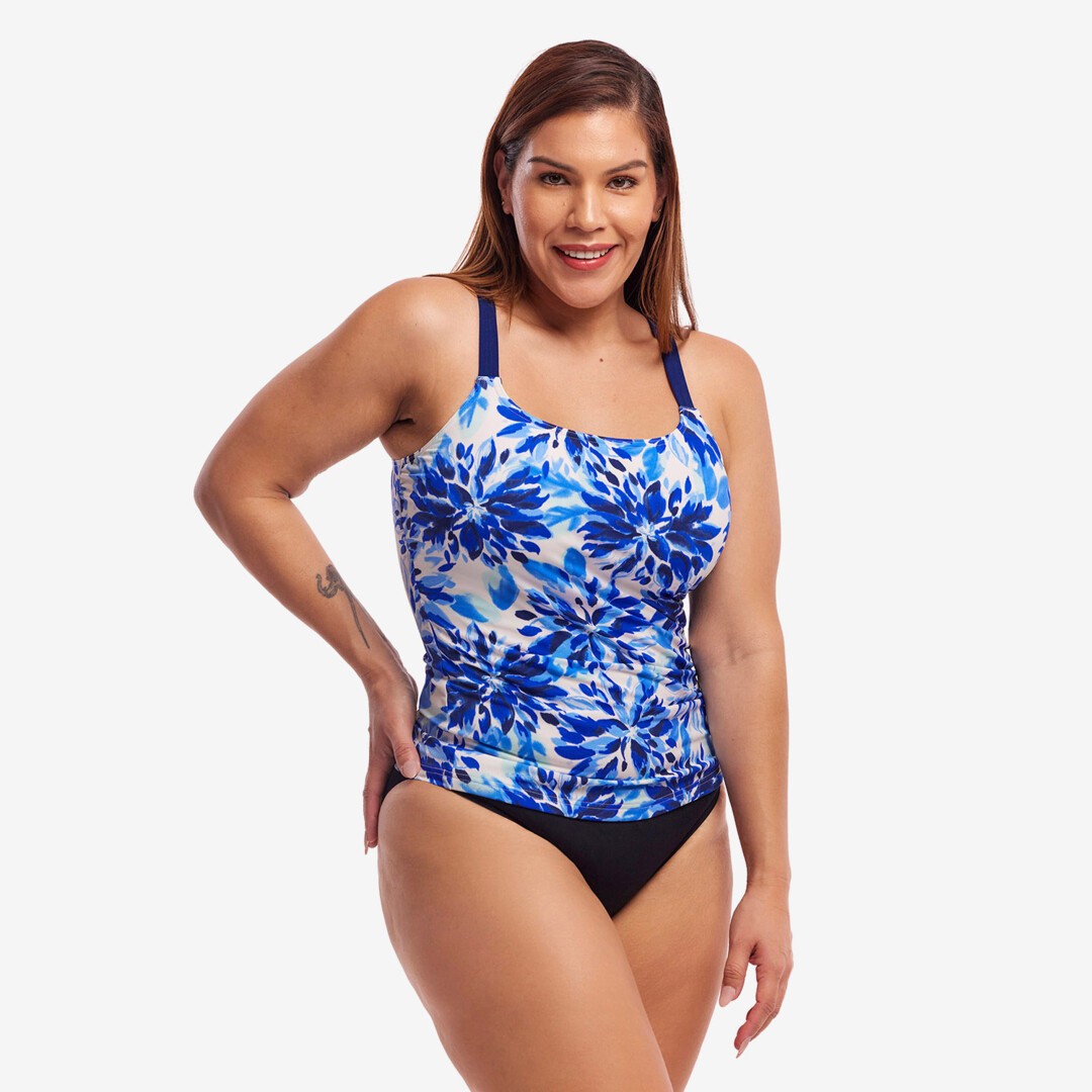 Blossom Blue Ladies Scoop Neck Tankini