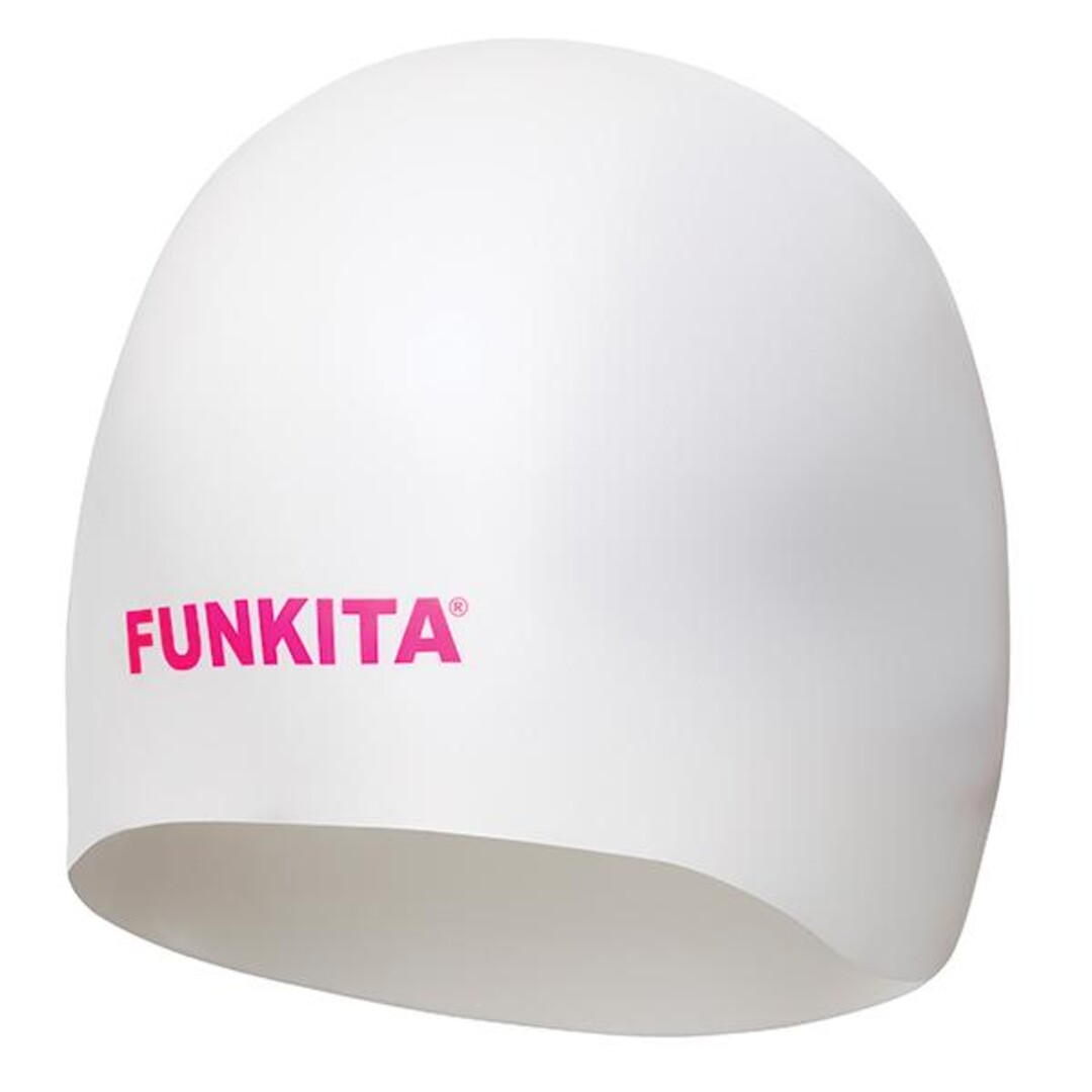 Classic White  Dome Racing Swimming Cap