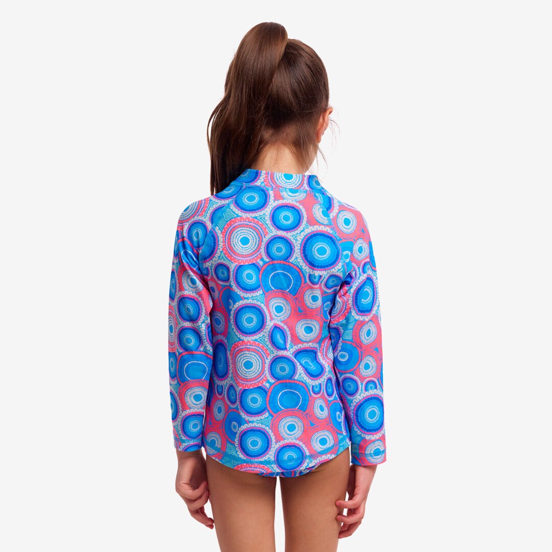 Bundjalung Blue Toddler Girl's Zippy Rash Vest