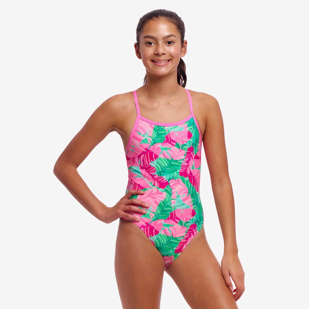 Tropic Palm Girl's Single Strap One Piece