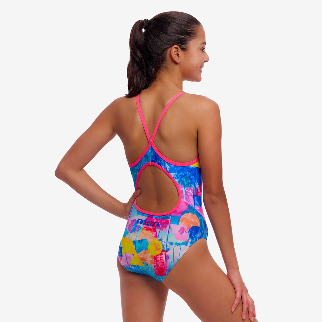 Pixel Paradise Girl's Diamond Back One Piece