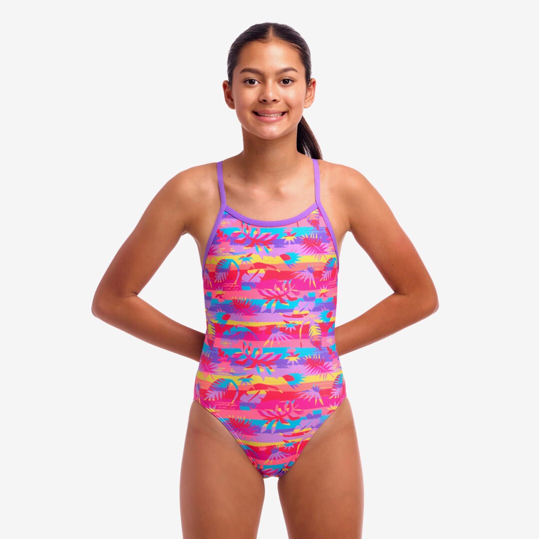 Leave In Girl's Single Strap One Piece