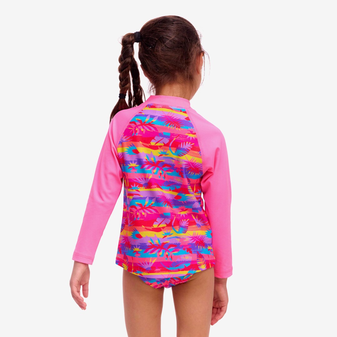 Leave In Toddler Girl's Zippy Rashie & Brief